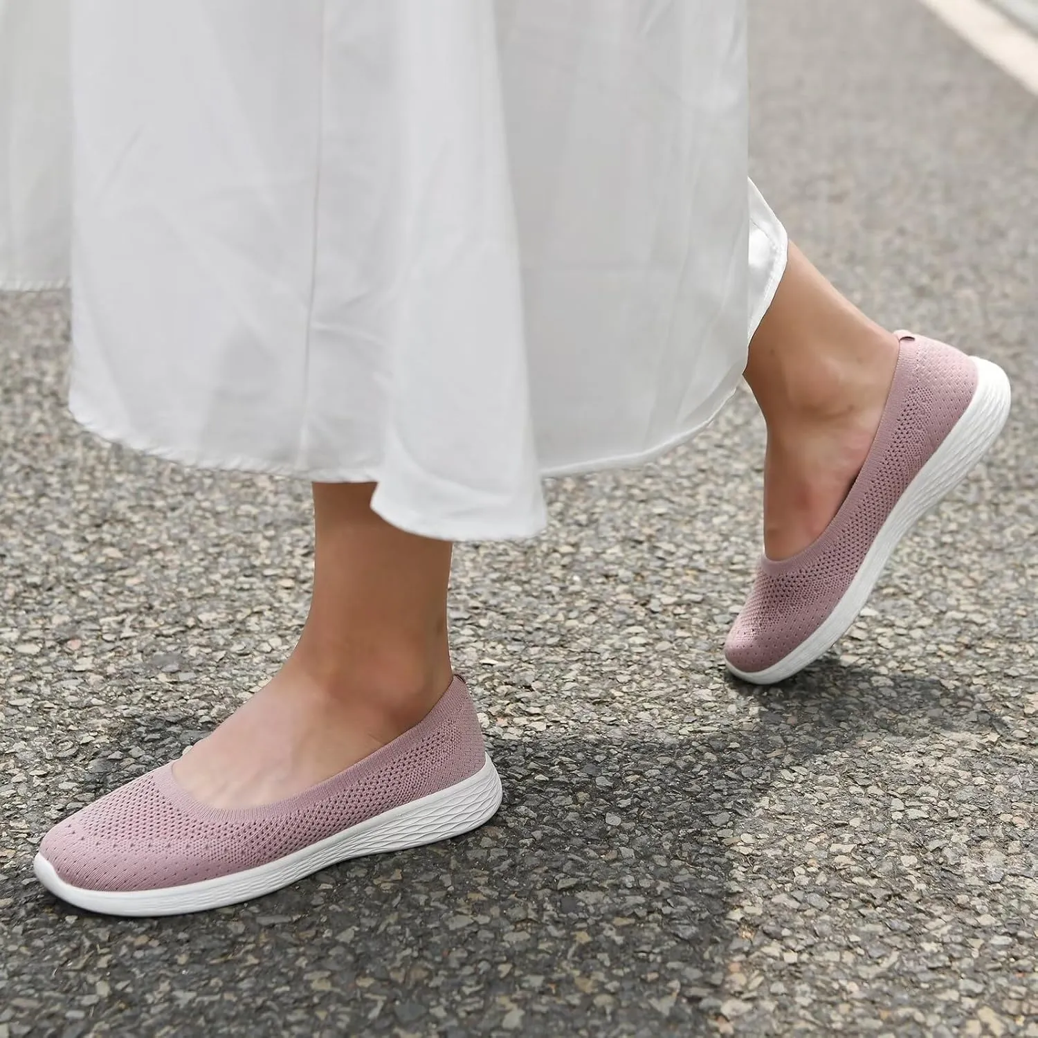 Puxowe Women's Shoes for Women Round Toe Slip on Women's Walking Flat Shoes Memory Foam Shoes Mesh Casual Nurse Sneakers Dress Shoes
