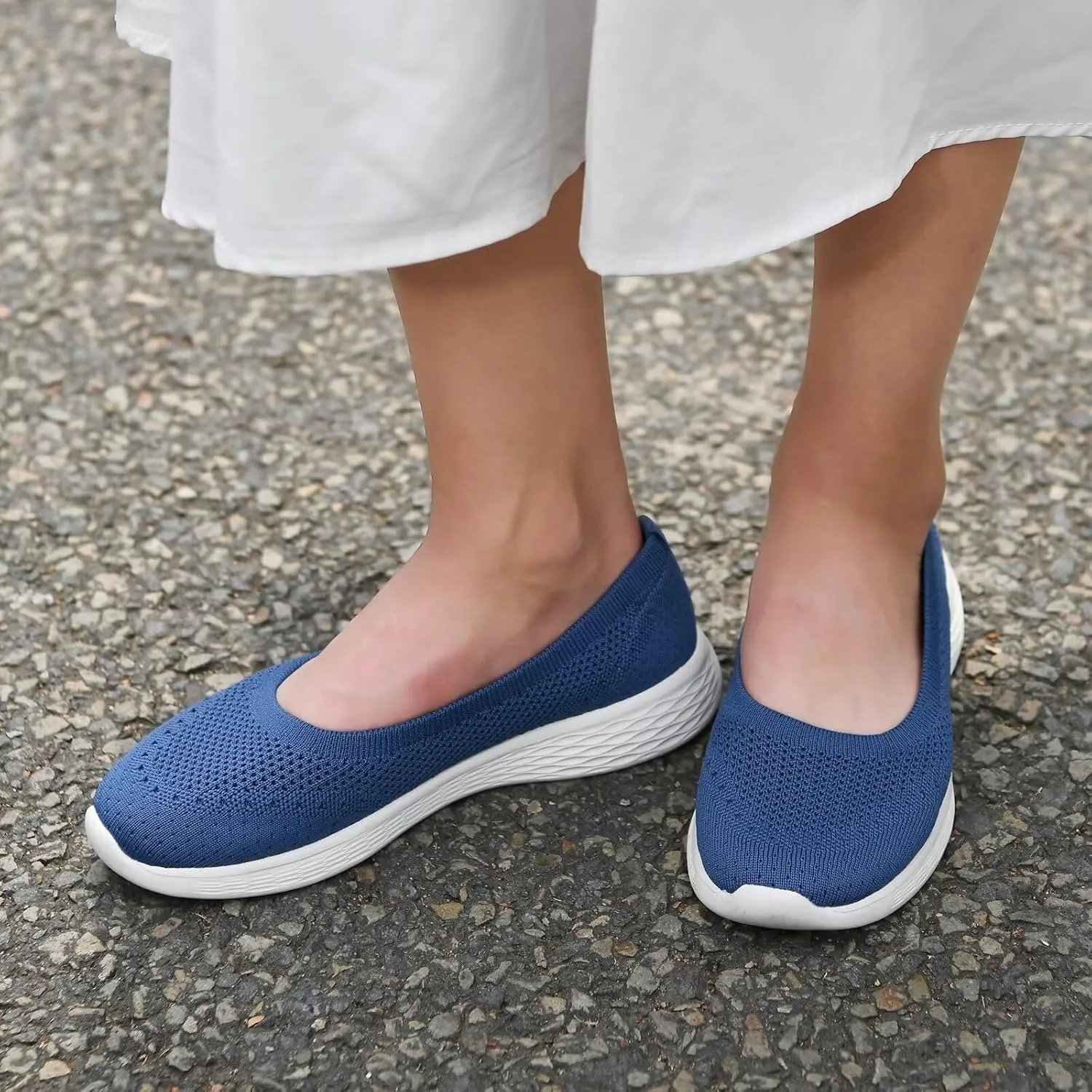 Puxowe Women's Shoes for Women Round Toe Slip on Women's Walking Flat Shoes Memory Foam Shoes Mesh Casual Nurse Sneakers Dress Shoes