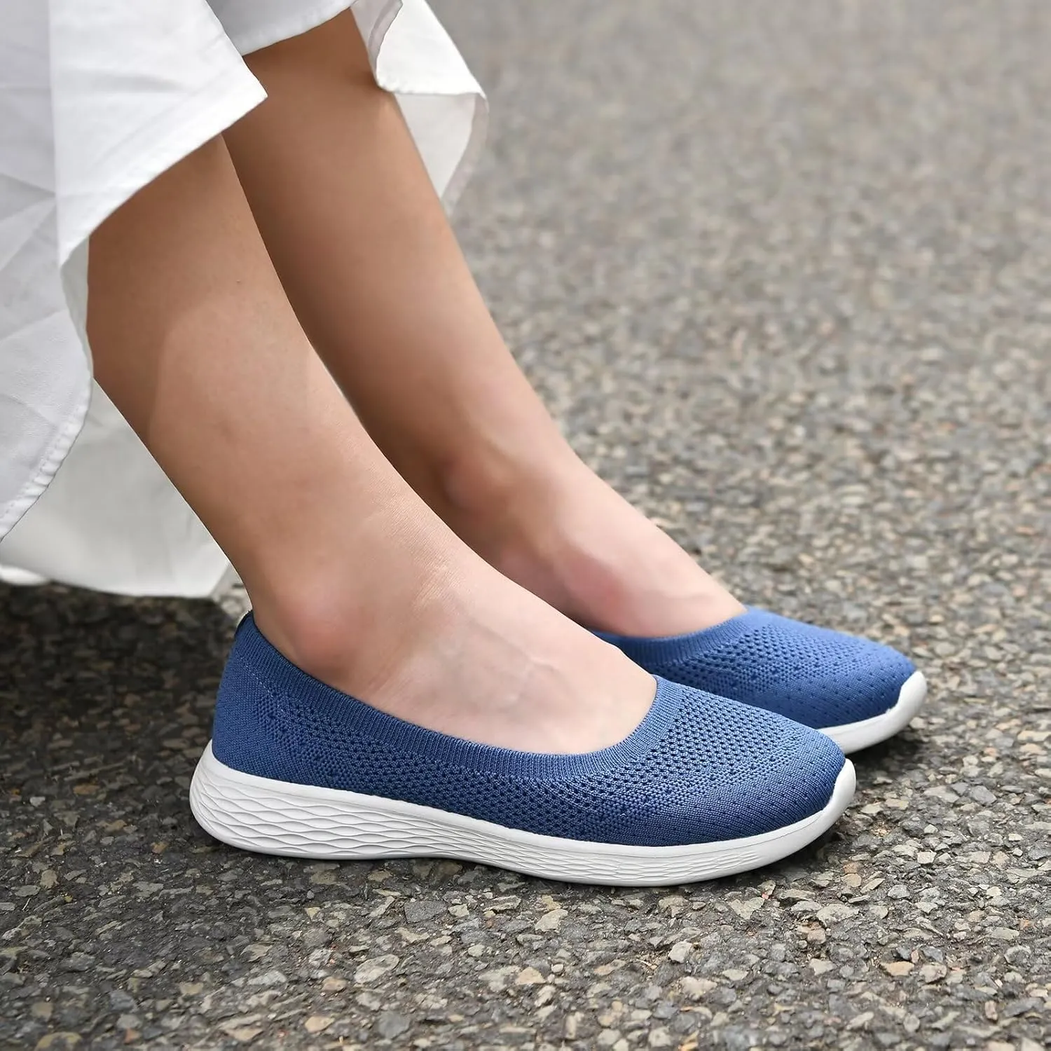 Puxowe Women's Shoes for Women Round Toe Slip on Women's Walking Flat Shoes Memory Foam Shoes Mesh Casual Nurse Sneakers Dress Shoes