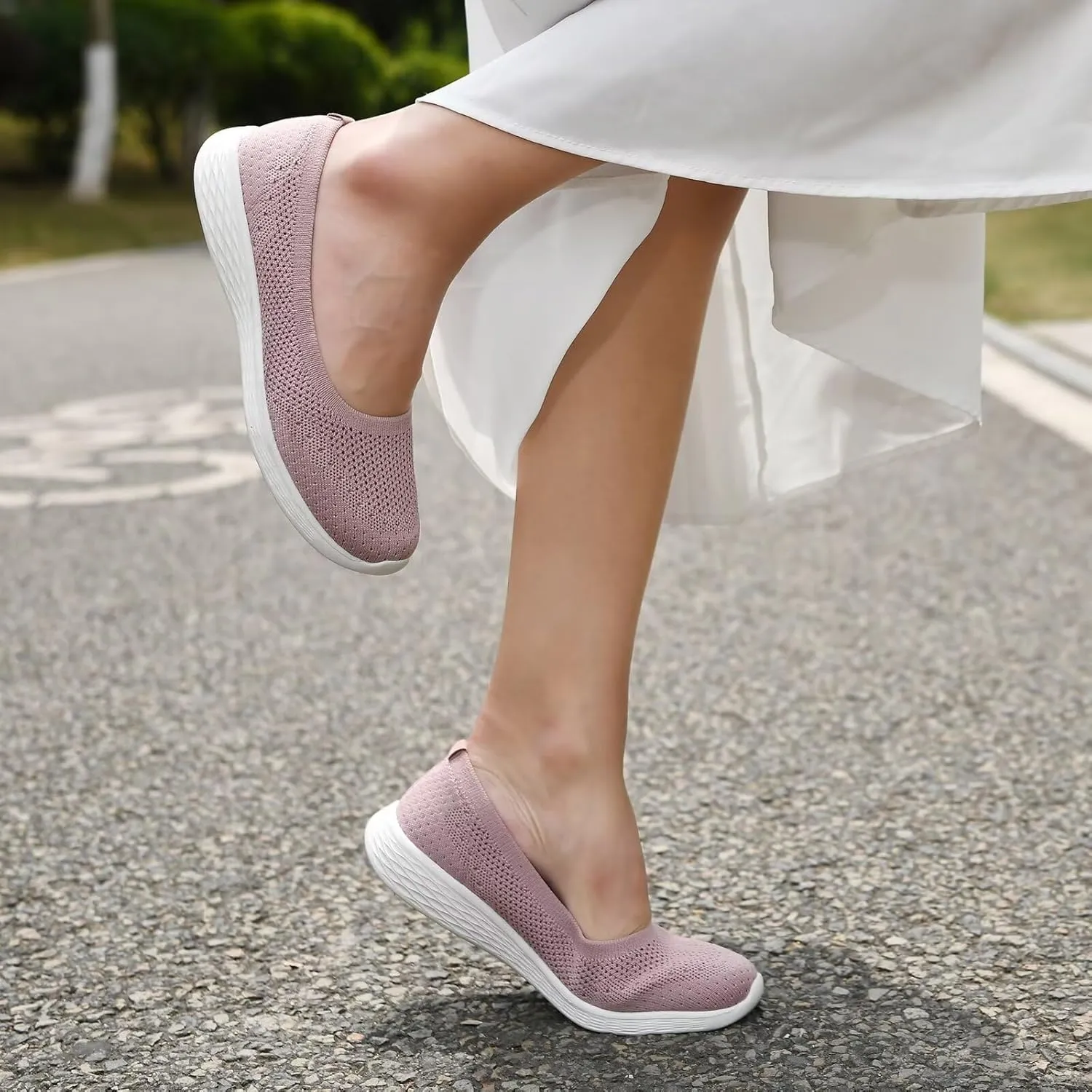 Puxowe Women's Shoes for Women Round Toe Slip on Women's Walking Flat Shoes Memory Foam Shoes Mesh Casual Nurse Sneakers Dress Shoes
