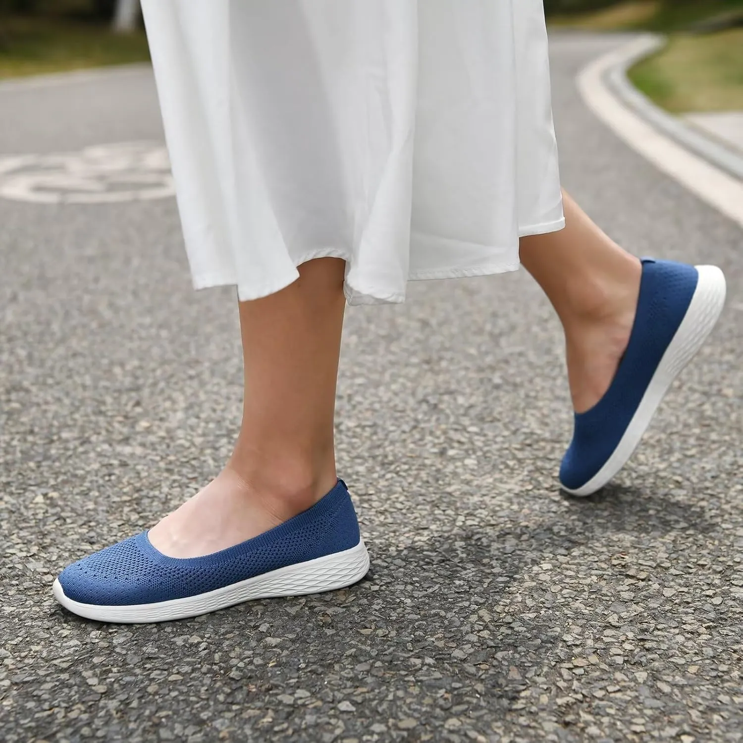 Puxowe Women's Shoes for Women Round Toe Slip on Women's Walking Flat Shoes Memory Foam Shoes Mesh Casual Nurse Sneakers Dress Shoes