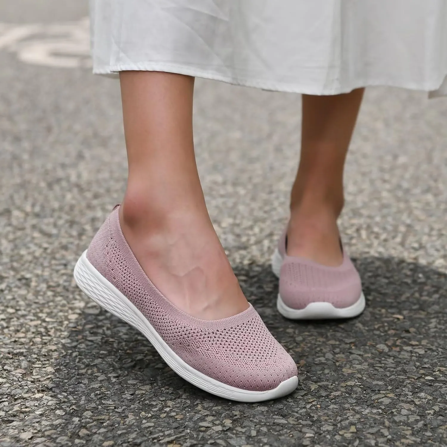 Puxowe Women's Shoes for Women Round Toe Slip on Women's Walking Flat Shoes Memory Foam Shoes Mesh Casual Nurse Sneakers Dress Shoes