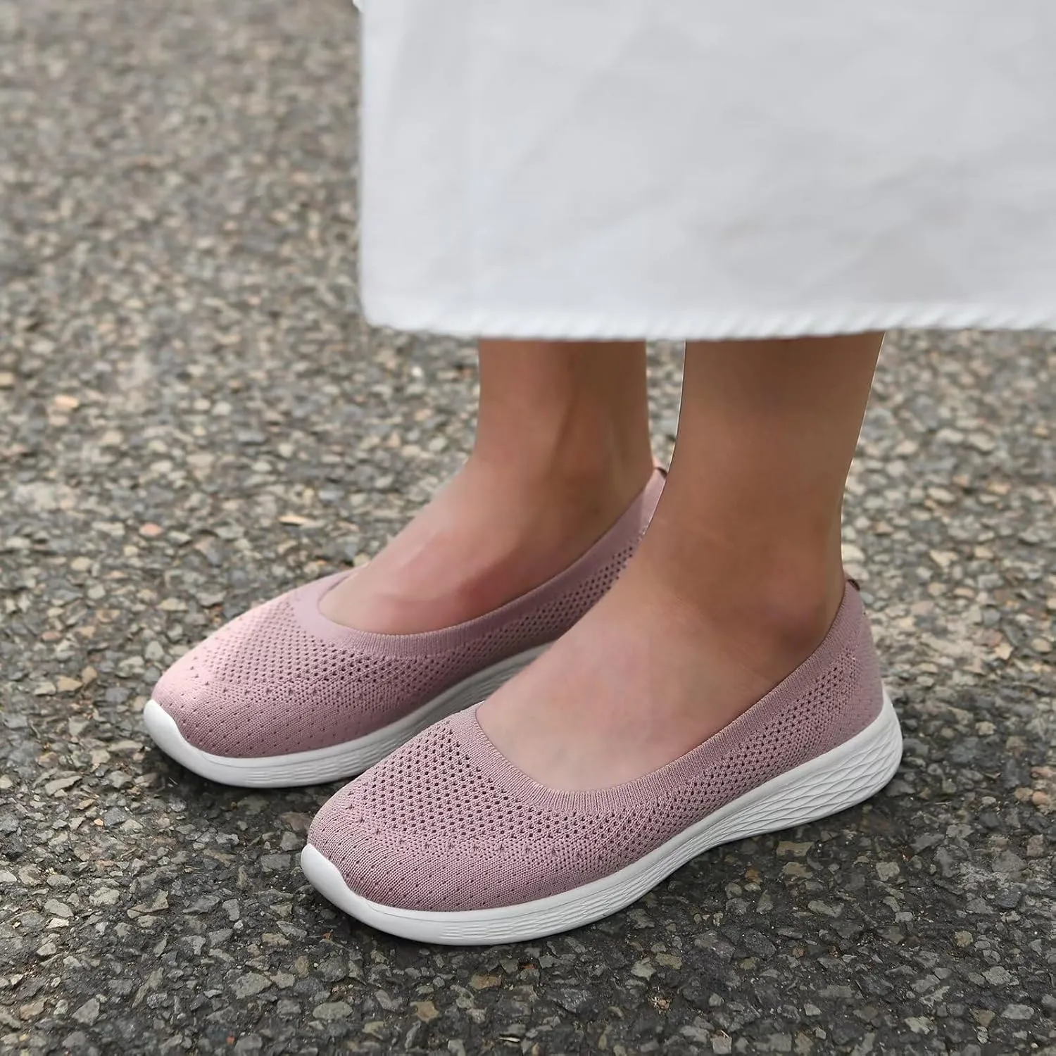 Puxowe Women's Shoes for Women Round Toe Slip on Women's Walking Flat Shoes Memory Foam Shoes Mesh Casual Nurse Sneakers Dress Shoes