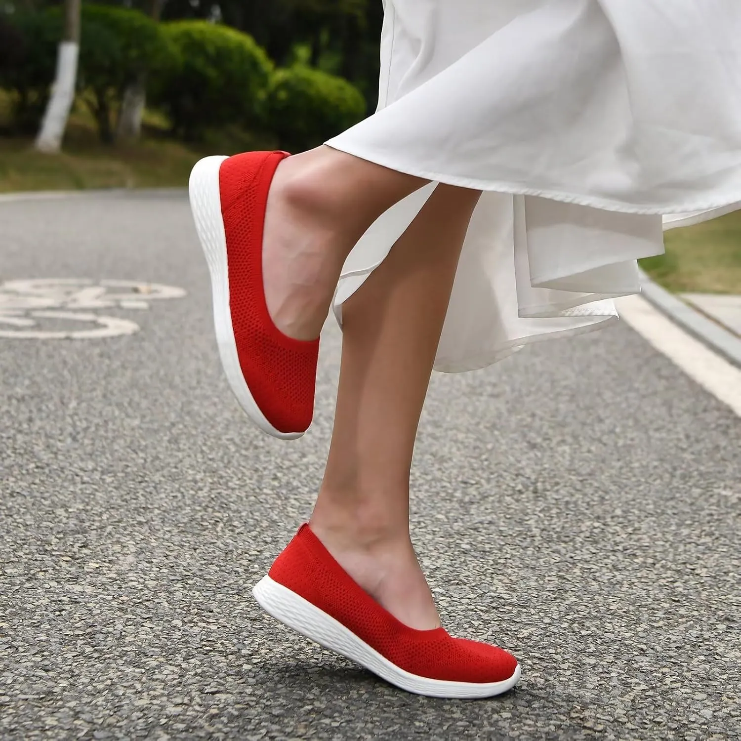 Puxowe Women's Shoes for Women Round Toe Slip on Women's Walking Flat Shoes Memory Foam Shoes Mesh Casual Nurse Sneakers Dress Shoes