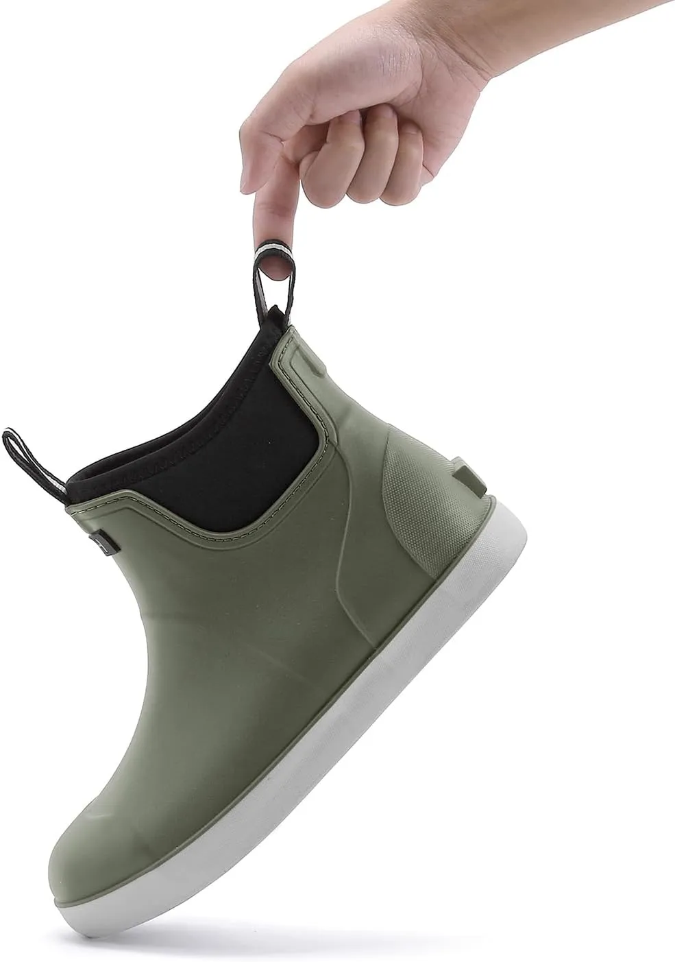 Rain Boots for Men, Waterproof Ankle Mens Deck Boots Anti-Slip Comfort Rubber Boots Chelsea Garden Shoes for Yard Fishing Outdoor Work