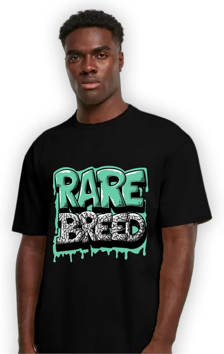 Rare Breed Unisex Shirt Matching AJ 3s Green Glow,Urban Clothing, Black, White