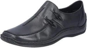 Rieker L1751 Celia Leather Slip-On Women’s Shoes - Comfortable High-Coverage Loafers with Elegant Stitch Detailing, Anti-Stress and Flexible Everyday Support