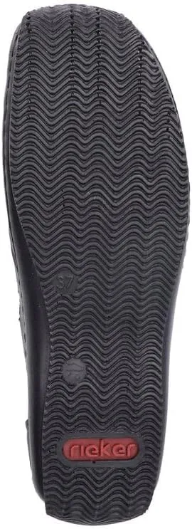 Rieker L1751 Celia Leather Slip-On Women’s Shoes - Comfortable High-Coverage Loafers with Elegant Stitch Detailing, Anti-Stress and Flexible Everyday Support