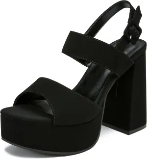 risdoada Platform Heels for Women 4.53 Inches Chunky High Heels Ankle Strap Square Toe Heeled Sandals Wedding Party Wedges Pumps