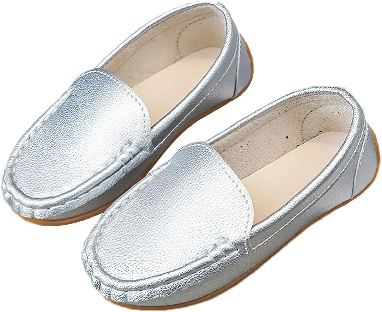 rismart Unisex Kids Slip on Loafers for Boys Girls School Casual Dress Flat Shoes