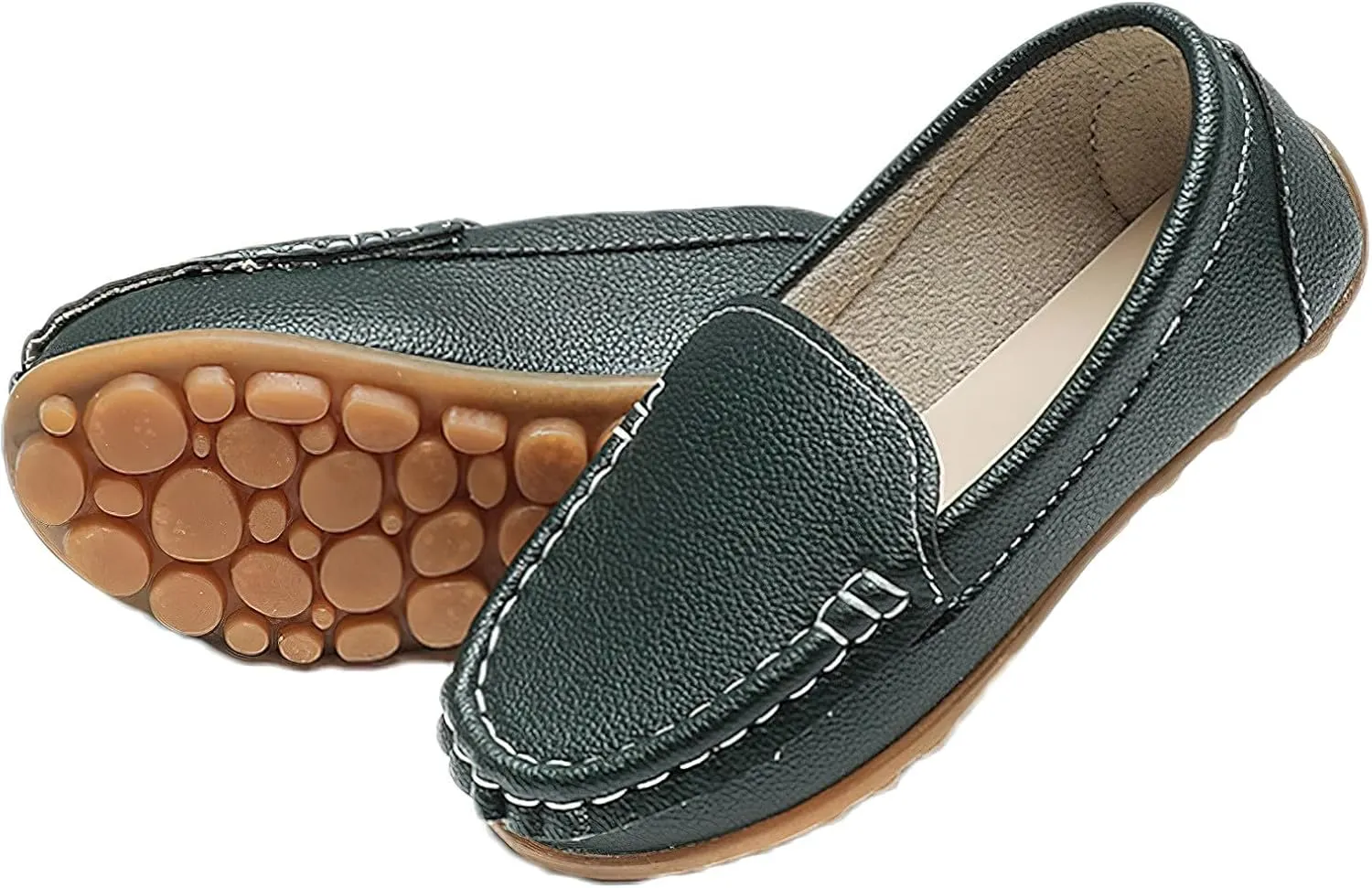rismart Unisex Kids Slip on Loafers for Boys Girls School Casual Dress Flat Shoes