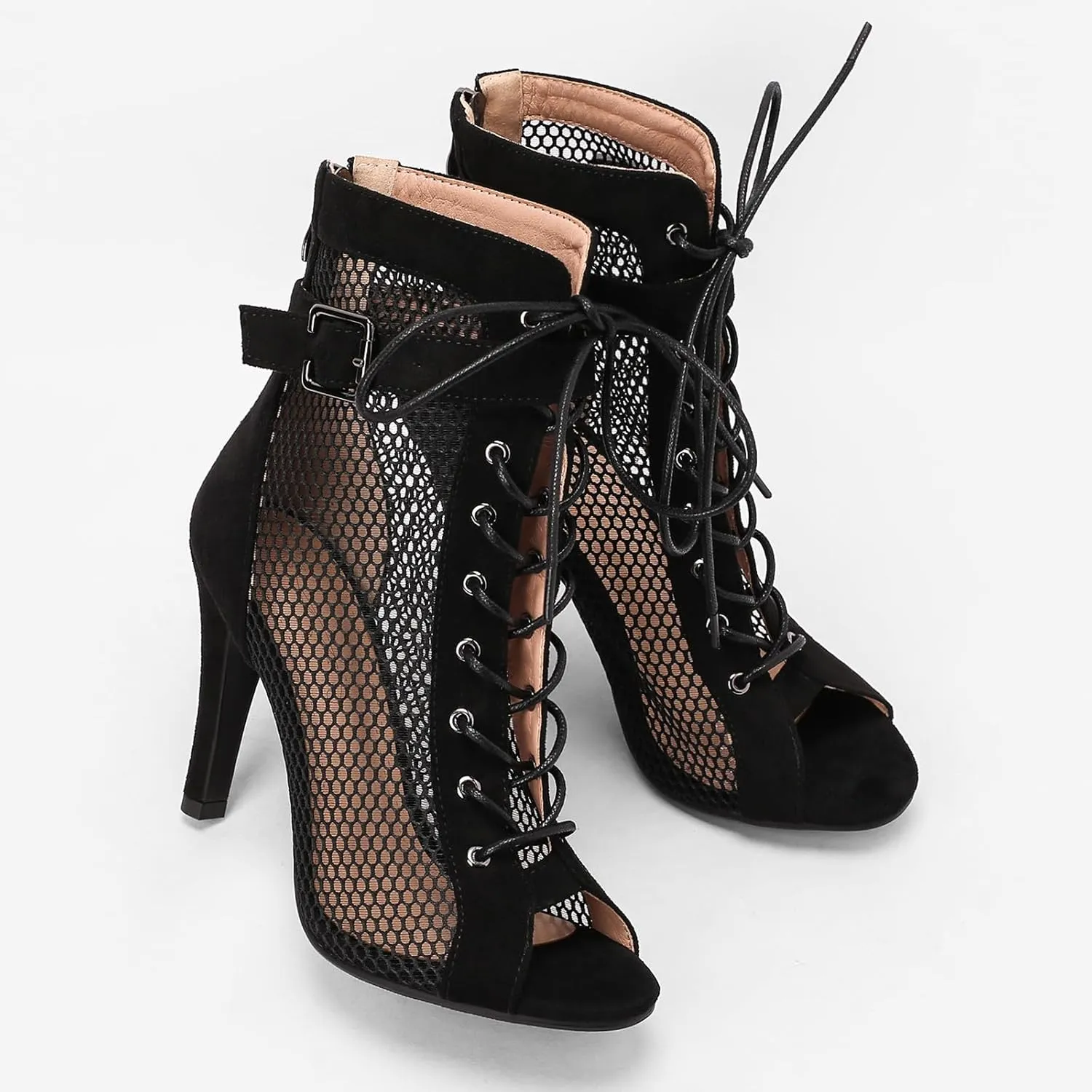 Roimaash 7/9.5/11CM Heel Height Women Gladiator Sandals Summer Boots Dance Shoes