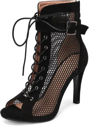 Roimaash 7/9.5/11CM Heel Height Women Gladiator Sandals Summer Boots Dance Shoes