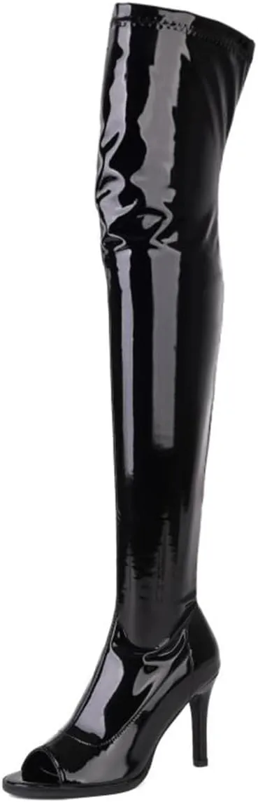 Roimaash Women Fashion Peep Toe Boots