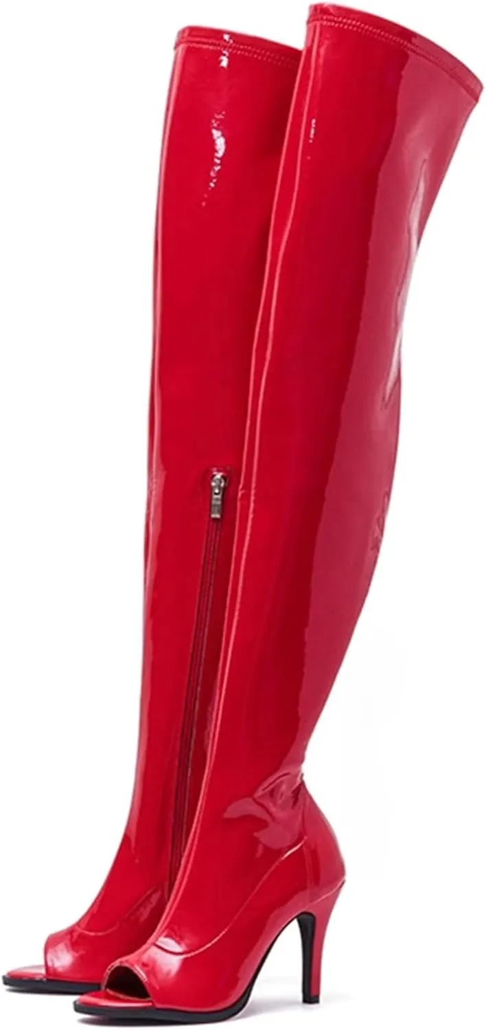 Roimaash Women Fashion Peep Toe Boots