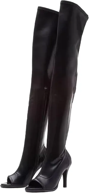 Roimaash Women Fashion Peep Toe Boots