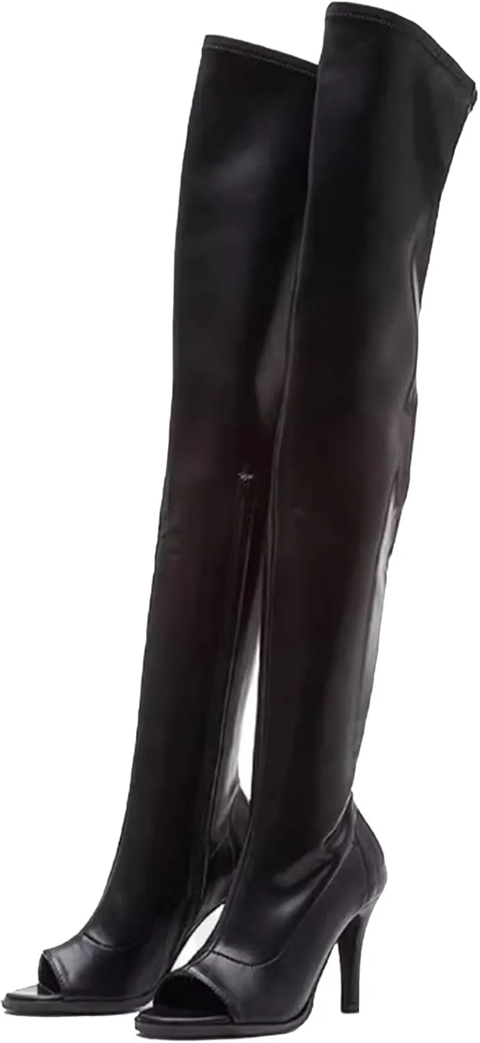 Roimaash Women Fashion Peep Toe Boots