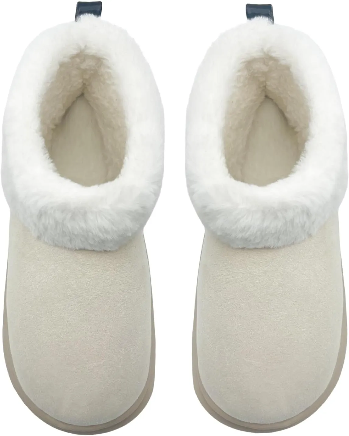 rosyclo Ankle Winter Boots for Women, Suede Faux Fur Furry Lining Warm Women's Snow Mini Boot Lightweight Anti-Slip Fuzzy Classic Memory Foam Comfort Shoes Short Booties for Indoor Outdoor