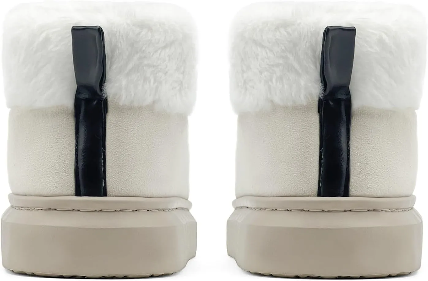 rosyclo Ankle Winter Boots for Women, Suede Faux Fur Furry Lining Warm Women's Snow Mini Boot Lightweight Anti-Slip Fuzzy Classic Memory Foam Comfort Shoes Short Booties for Indoor Outdoor