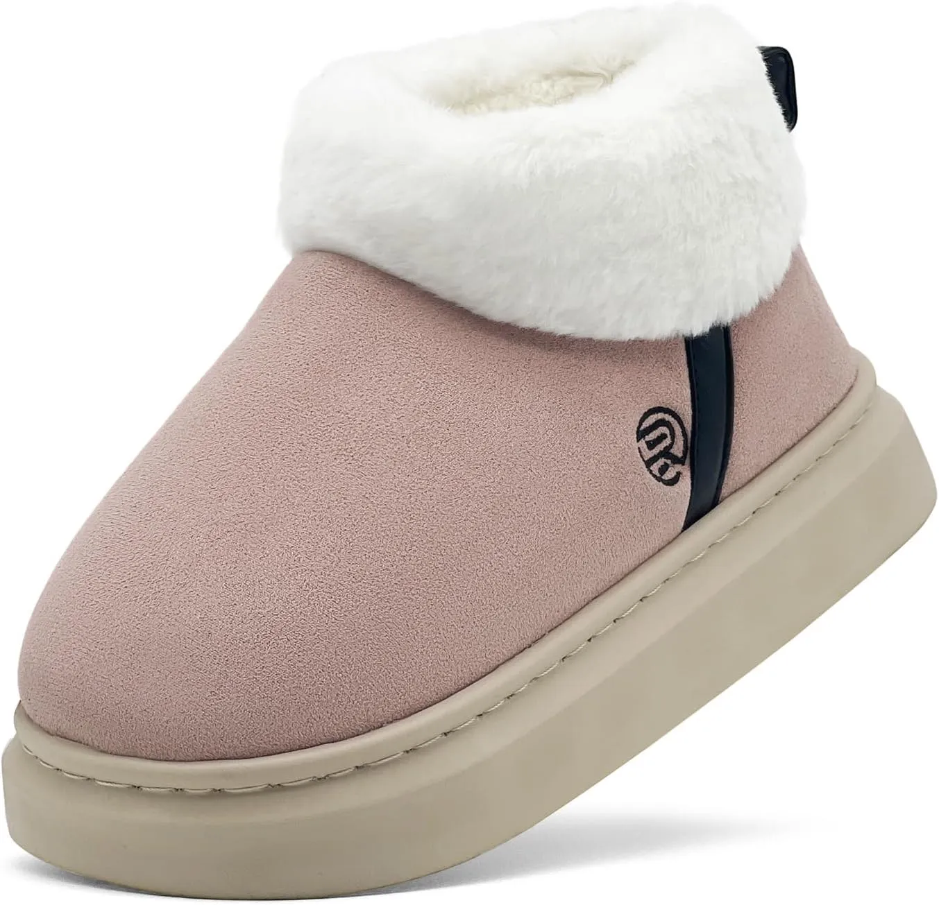 rosyclo Ankle Winter Boots for Women, Suede Faux Fur Furry Lining Warm Women's Snow Mini Boot Lightweight Anti-Slip Fuzzy Classic Memory Foam Comfort Shoes Short Booties for Indoor Outdoor