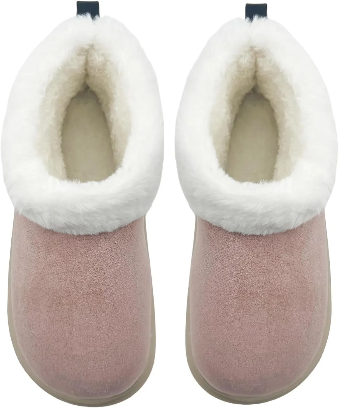 rosyclo Ankle Winter Boots for Women, Suede Faux Fur Furry Lining Warm Women's Snow Mini Boot Lightweight Anti-Slip Fuzzy Classic Memory Foam Comfort Shoes Short Booties for Indoor Outdoor