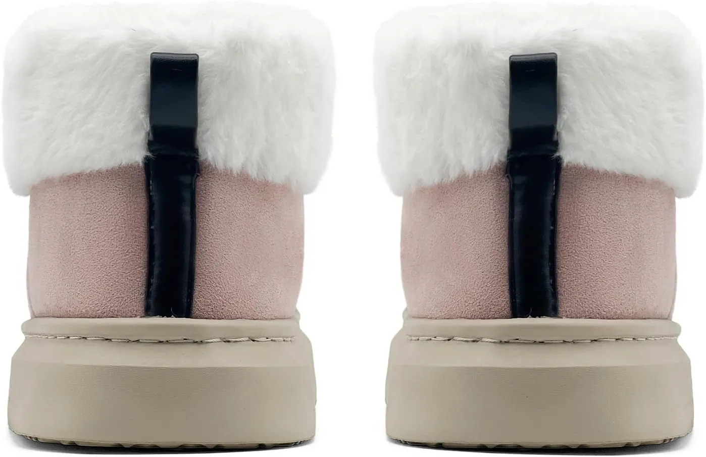 rosyclo Ankle Winter Boots for Women, Suede Faux Fur Furry Lining Warm Women's Snow Mini Boot Lightweight Anti-Slip Fuzzy Classic Memory Foam Comfort Shoes Short Booties for Indoor Outdoor
