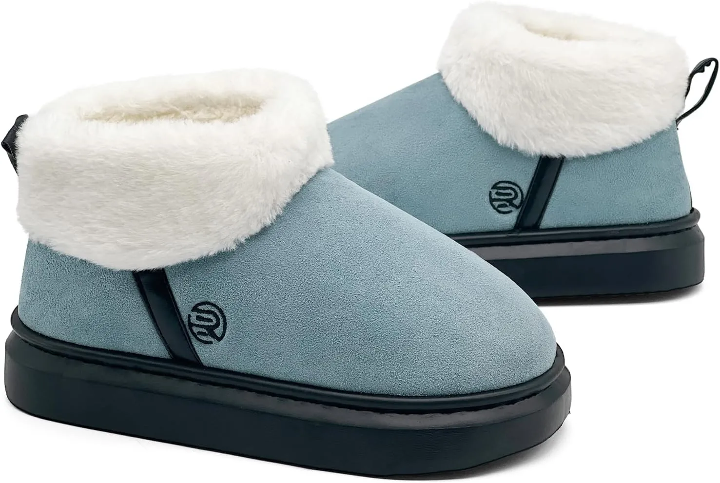 rosyclo Ankle Winter Boots for Women, Suede Faux Fur Furry Lining Warm Women's Snow Mini Boot Lightweight Anti-Slip Fuzzy Classic Memory Foam Comfort Shoes Short Booties for Indoor Outdoor