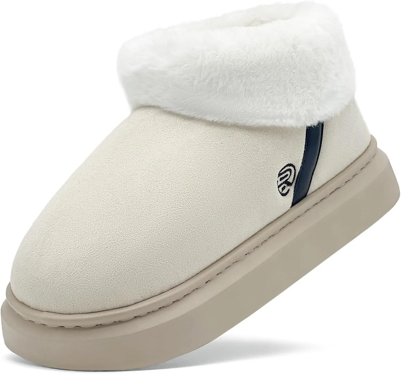 rosyclo Ankle Winter Boots for Women, Suede Faux Fur Furry Lining Warm Women's Snow Mini Boot Lightweight Anti-Slip Fuzzy Classic Memory Foam Comfort Shoes Short Booties for Indoor Outdoor