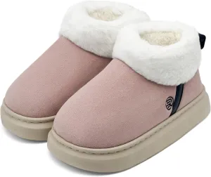 rosyclo Ankle Winter Boots for Women, Suede Faux Fur Furry Lining Warm Women's Snow Mini Boot Lightweight Anti-Slip Fuzzy Classic Memory Foam Comfort Shoes Short Booties for Indoor Outdoor