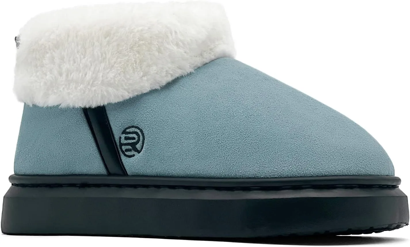 rosyclo Ankle Winter Boots for Women, Suede Faux Fur Furry Lining Warm Women's Snow Mini Boot Lightweight Anti-Slip Fuzzy Classic Memory Foam Comfort Shoes Short Booties for Indoor Outdoor