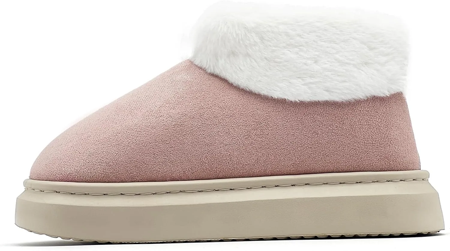 rosyclo Ankle Winter Boots for Women, Suede Faux Fur Furry Lining Warm Women's Snow Mini Boot Lightweight Anti-Slip Fuzzy Classic Memory Foam Comfort Shoes Short Booties for Indoor Outdoor