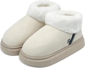 rosyclo Ankle Winter Boots for Women, Suede Faux Fur Furry Lining Warm Women's Snow Mini Boot Lightweight Anti-Slip Fuzzy Classic Memory Foam Comfort Shoes Short Booties for Indoor Outdoor