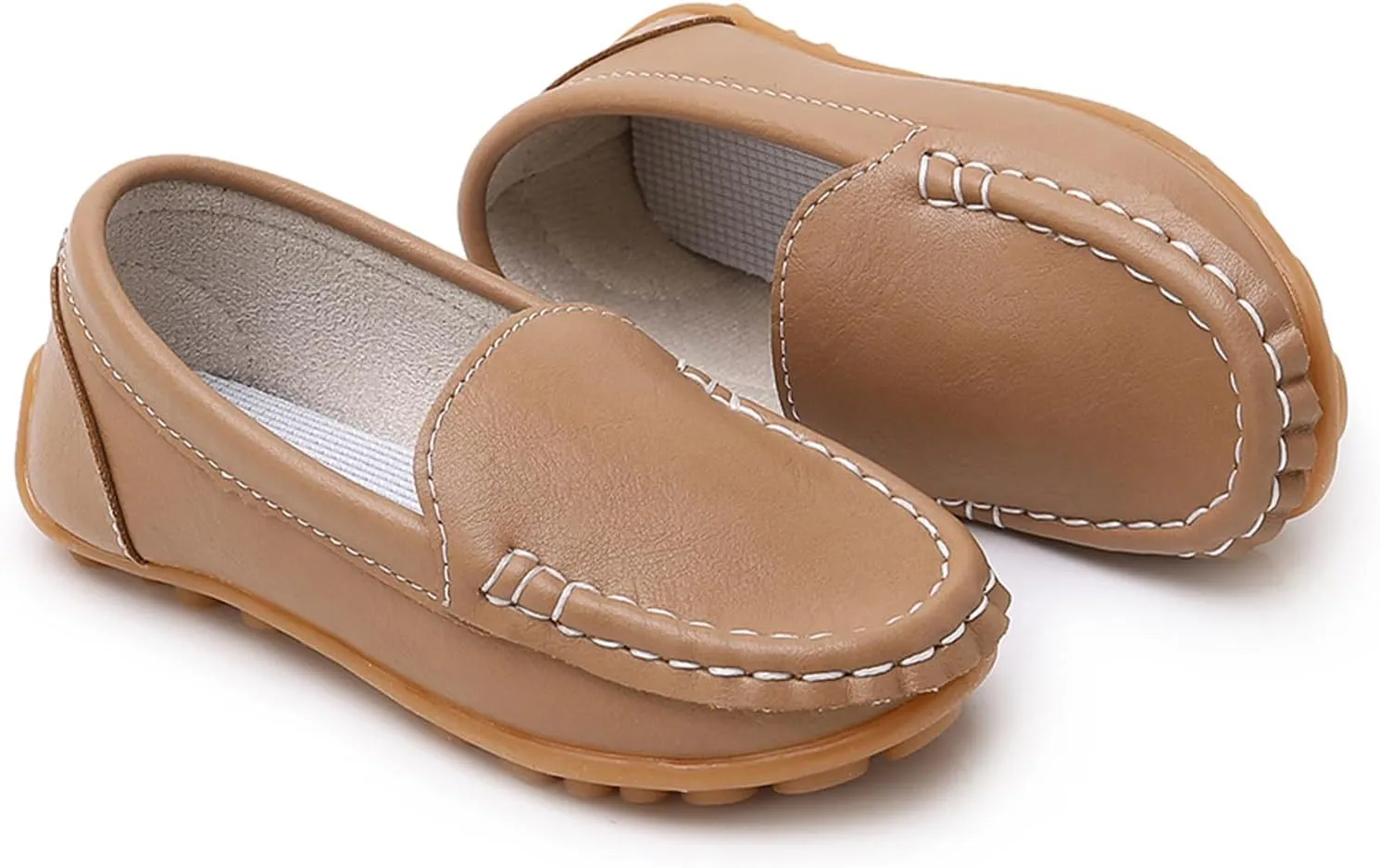 RVROVIC Kids Girls Boys Slip-on Loafers Oxford PU Leather Flats Shoes(Toddler/Little Kid)