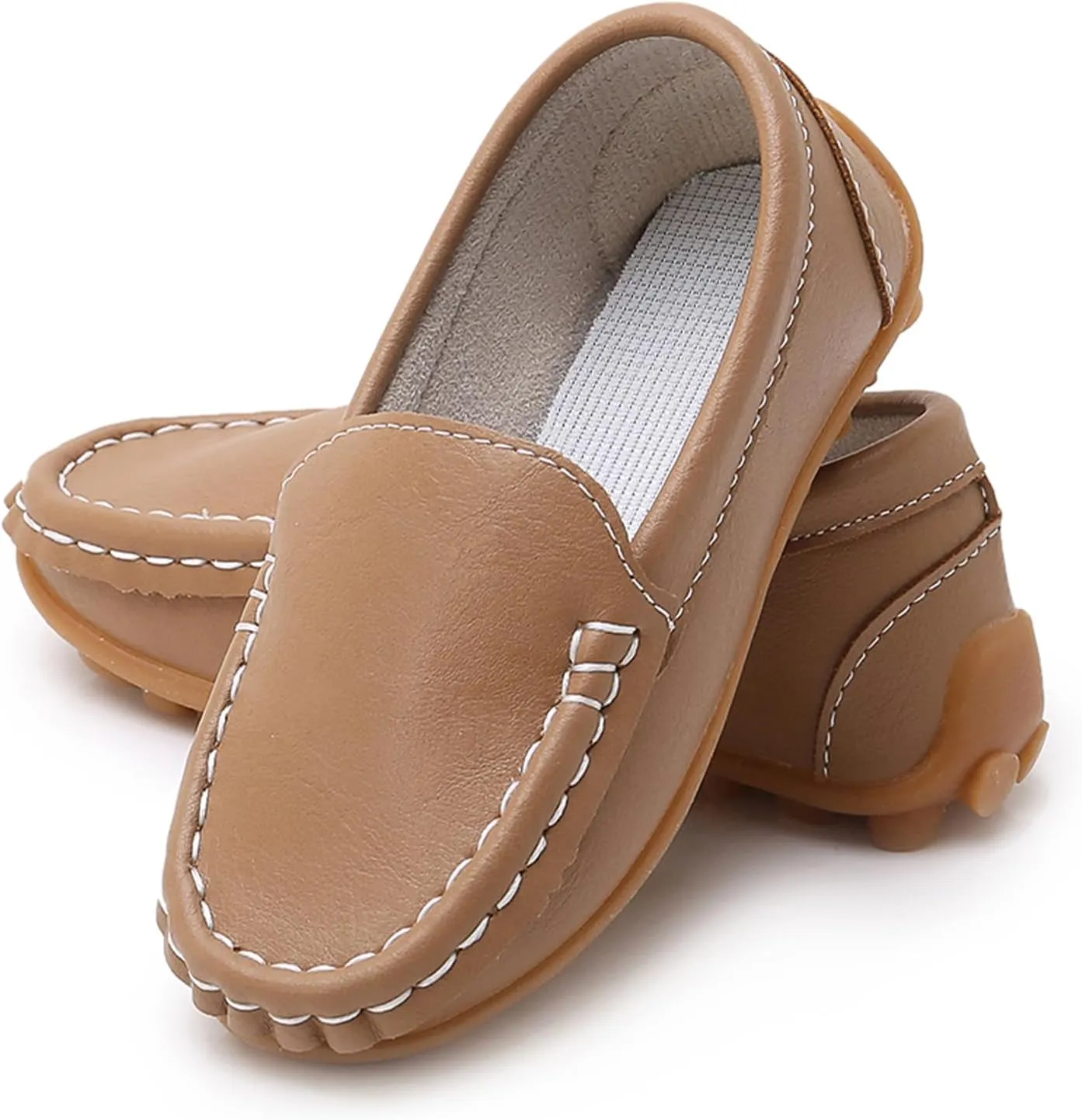 RVROVIC Kids Girls Boys Slip-on Loafers Oxford PU Leather Flats Shoes(Toddler/Little Kid)