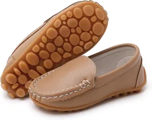 RVROVIC Kids Girls Boys Slip-on Loafers Oxford PU Leather Flats Shoes(Toddler/Little Kid)