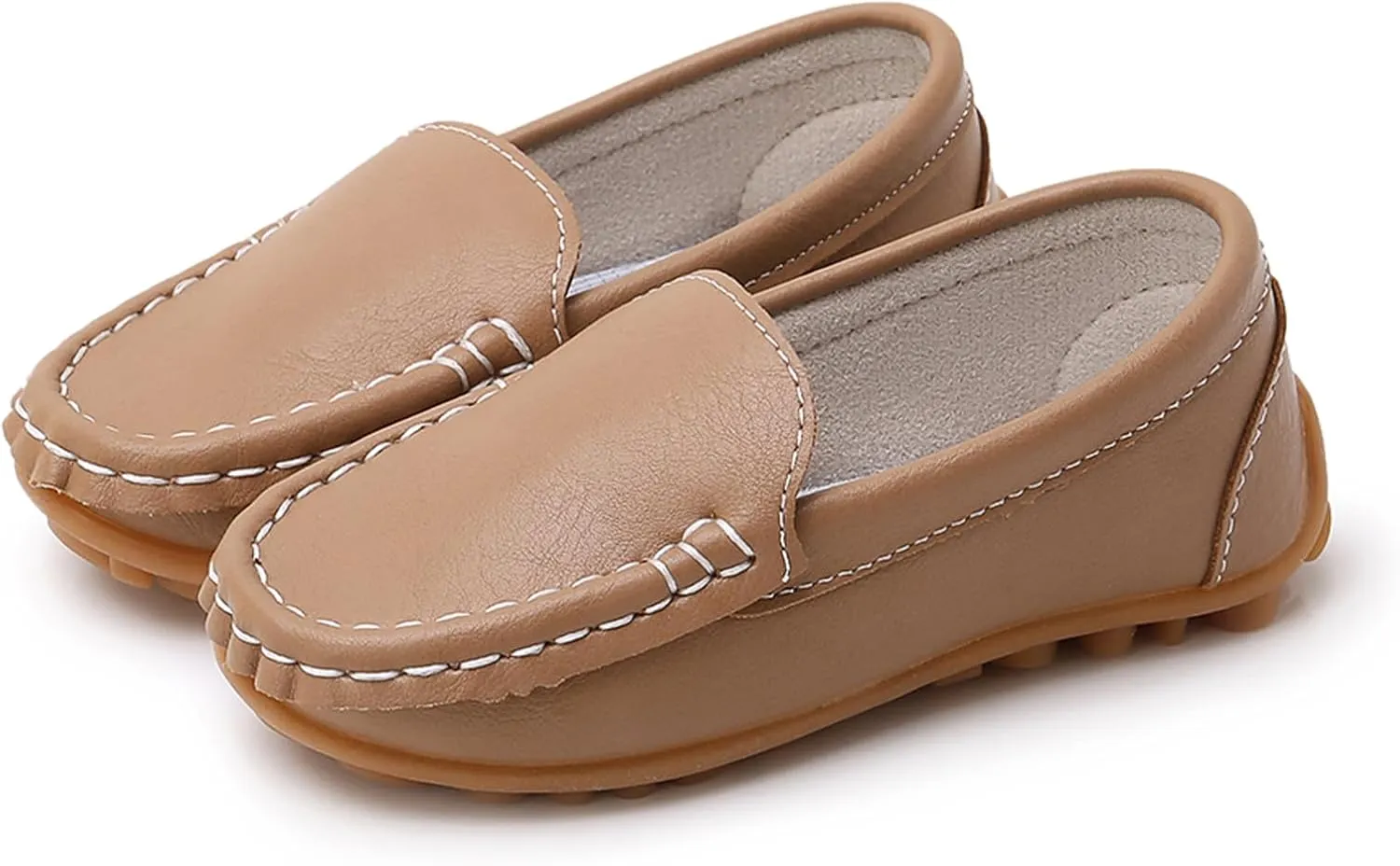 RVROVIC Kids Girls Boys Slip-on Loafers Oxford PU Leather Flats Shoes(Toddler/Little Kid)