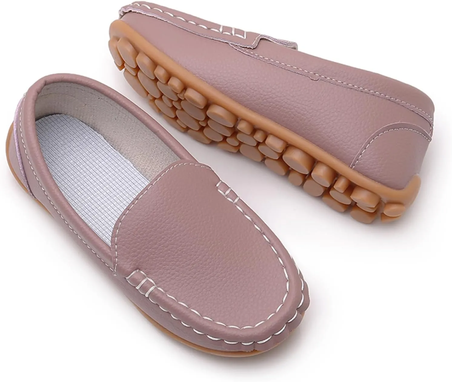 RVROVIC Kids Girls Boys Slip-on Loafers Oxford PU Leather Flats Shoes(Toddler/Little Kid)