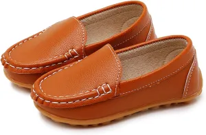 RVROVIC Kids Girls Boys Slip-on Loafers Oxford PU Leather Flats Shoes(Toddler/Little Kid)