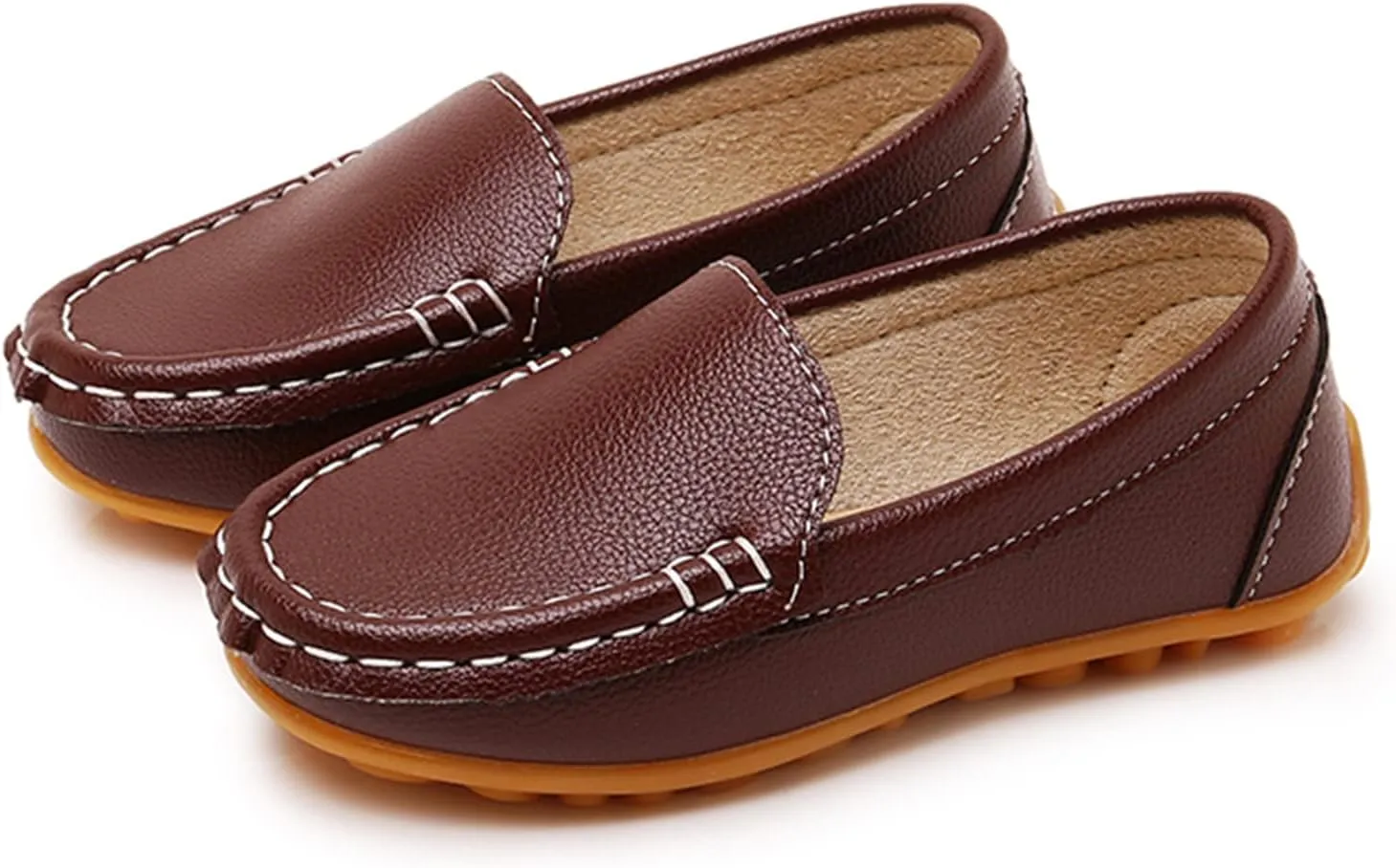 RVROVIC Kids Girls Boys Slip-on Loafers Oxford PU Leather Flats Shoes(Toddler/Little Kid)