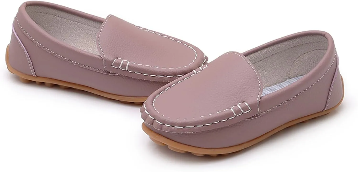 RVROVIC Kids Girls Boys Slip-on Loafers Oxford PU Leather Flats Shoes(Toddler/Little Kid)