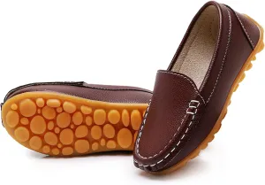 RVROVIC Kids Girls Boys Slip-on Loafers Oxford PU Leather Flats Shoes(Toddler/Little Kid)