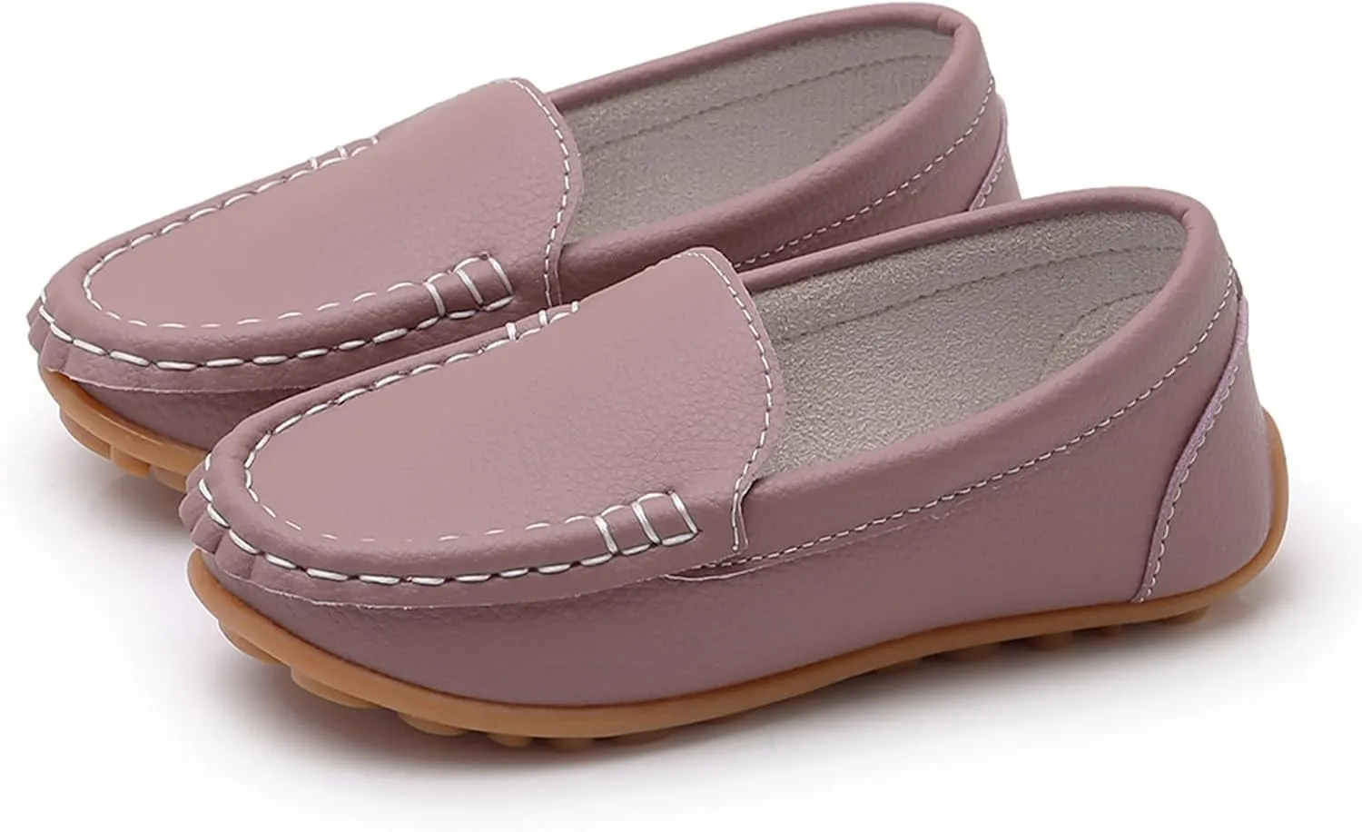 RVROVIC Kids Girls Boys Slip-on Loafers Oxford PU Leather Flats Shoes(Toddler/Little Kid)