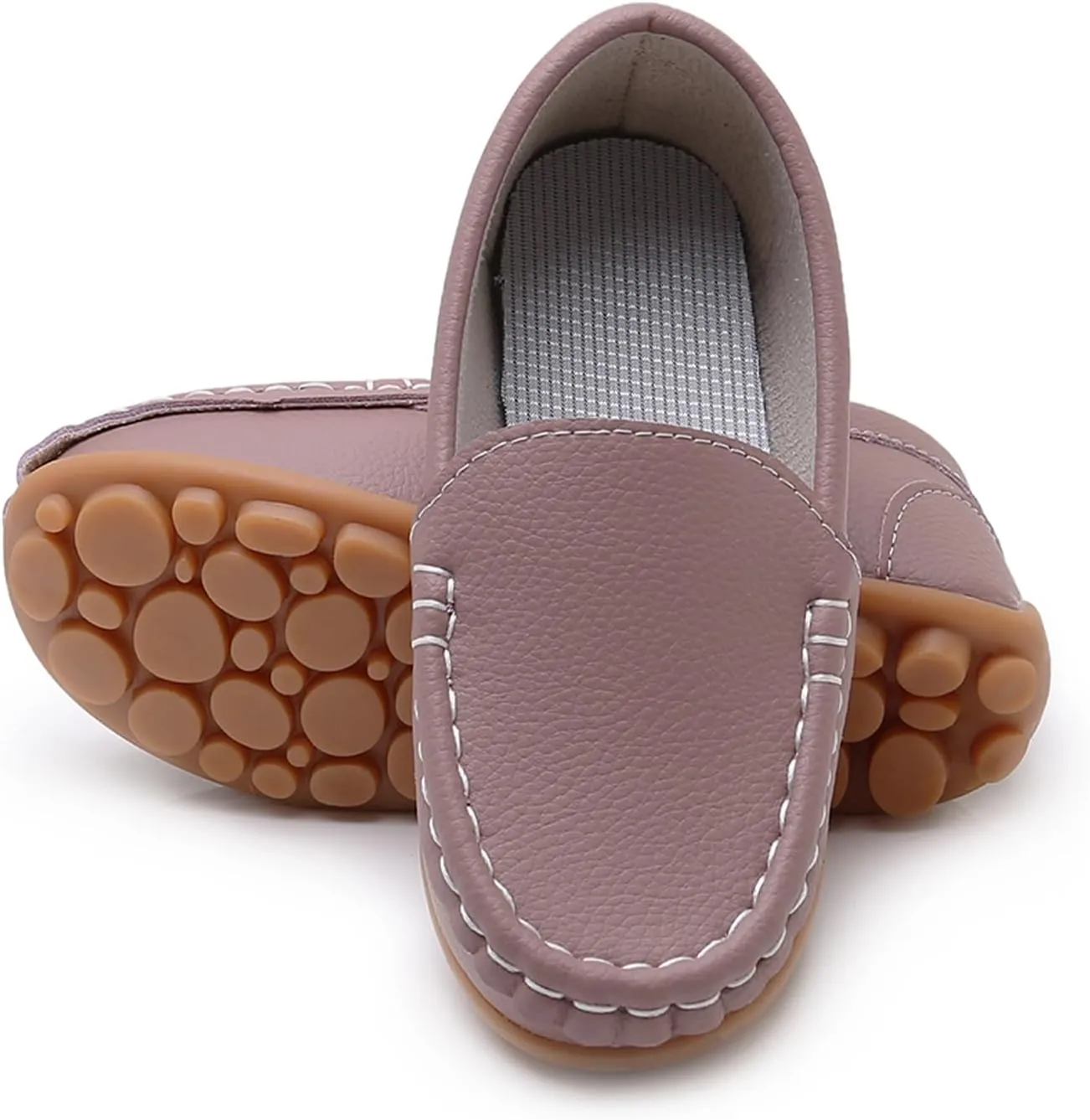 RVROVIC Kids Girls Boys Slip-on Loafers Oxford PU Leather Flats Shoes(Toddler/Little Kid)