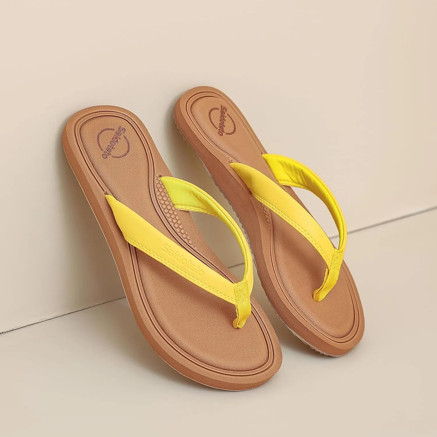 Saidoteto Women's Yoga Mat Flip Flops - Comfortable Lightweight Slip-On Sandals with Soft Thong Strap, Arch Support, and Quick-Drying, Water-Friendly Design for Summer & Beach