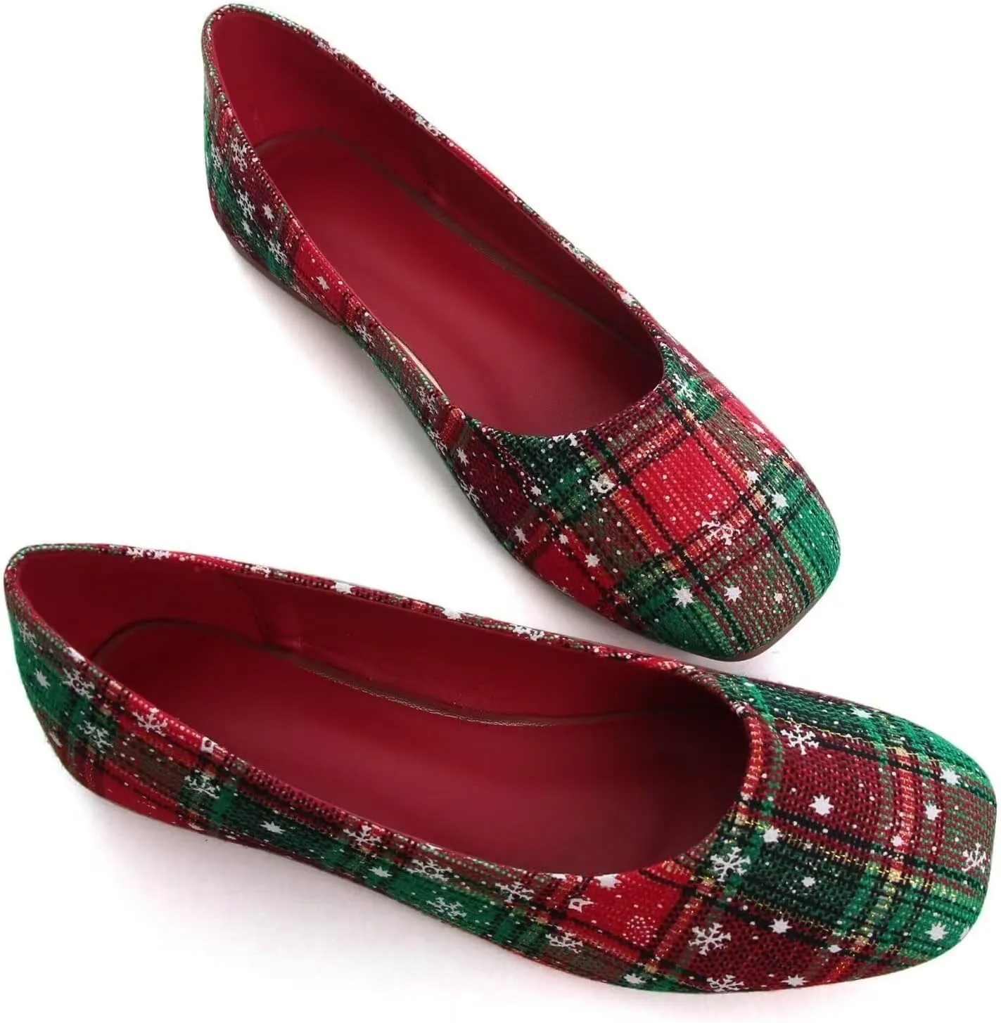 SAILING LU Flats for Women Comfortable Solid Color Soft Flats Square Toe Ballet Casual Work Shoes Dressy Slip-ons Loafers