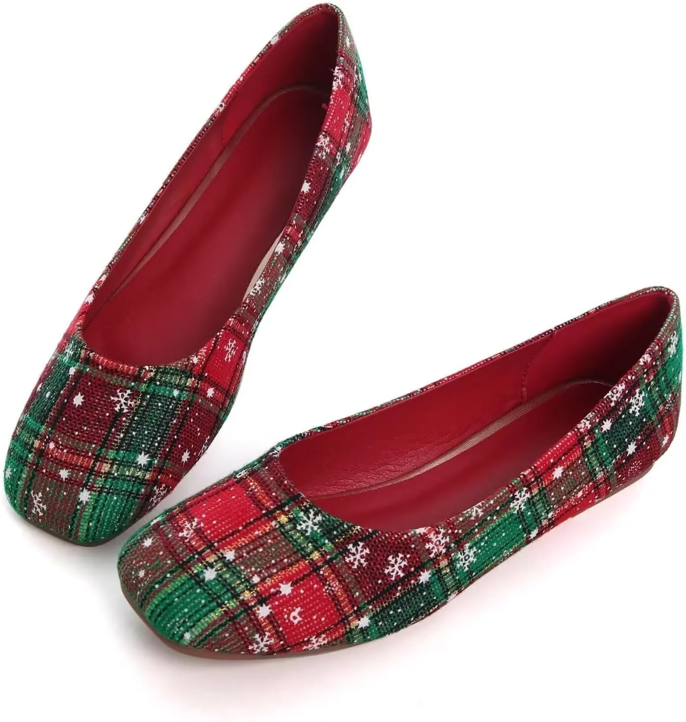 SAILING LU Flats for Women Comfortable Solid Color Soft Flats Square Toe Ballet Casual Work Shoes Dressy Slip-ons Loafers