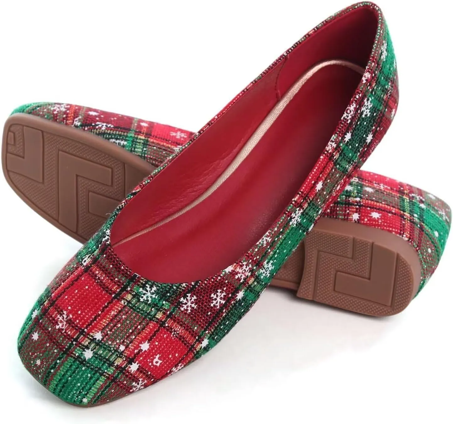 SAILING LU Flats for Women Comfortable Solid Color Soft Flats Square Toe Ballet Casual Work Shoes Dressy Slip-ons Loafers