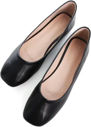 SAILING LU Flats for Women Comfortable Solid Color Soft Flats Square Toe Ballet Casual Work Shoes Dressy Slip-ons Loafers