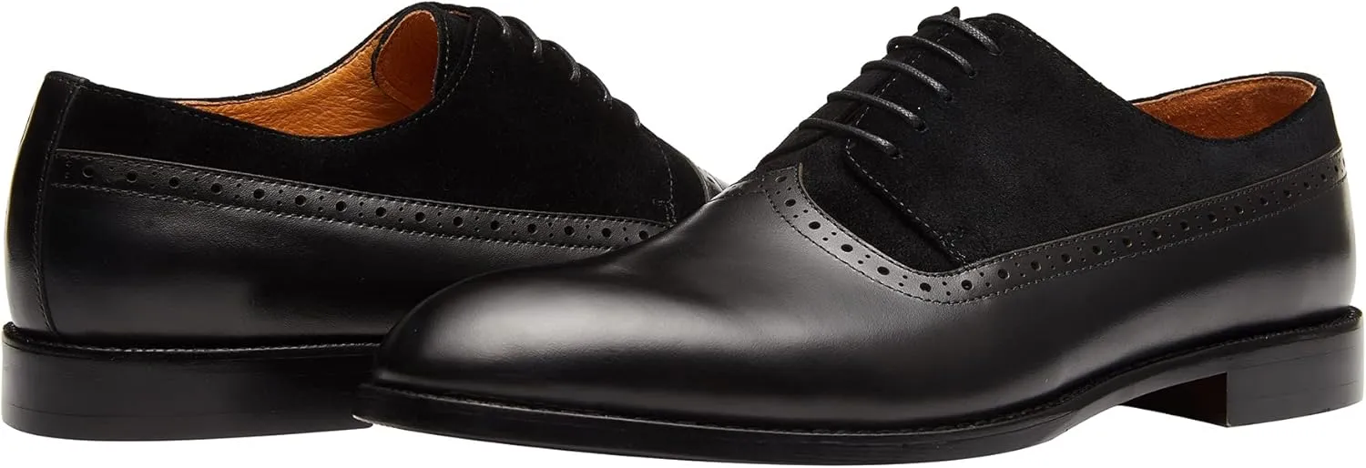 Santimon Men's Oxfords Leather Business Casual Formal Dress Shoes Wingtip Brogue Tuxedo Wedding Shoes for Men
