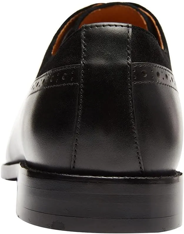 Santimon Men's Oxfords Leather Business Casual Formal Dress Shoes Wingtip Brogue Tuxedo Wedding Shoes for Men